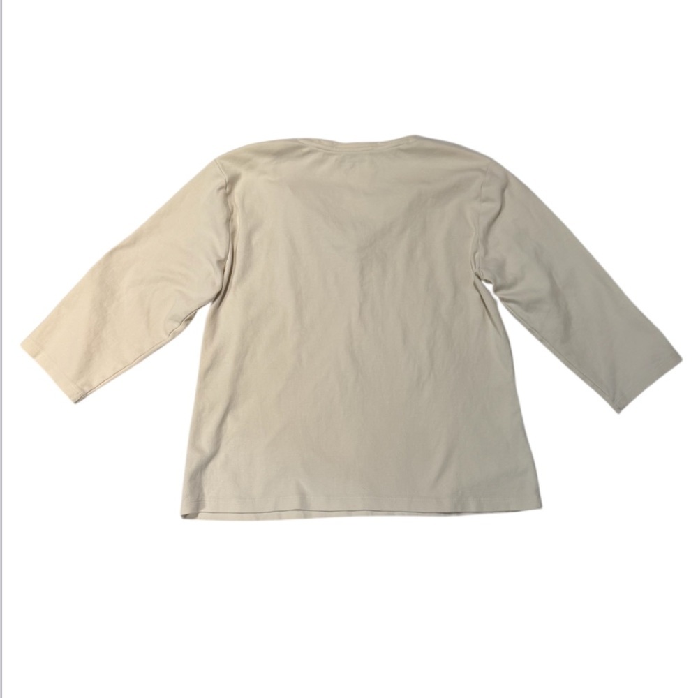 Coldwater Creek Women's V-Neck Long Sleeve Cream Top Size Large - Picture 2 of 5